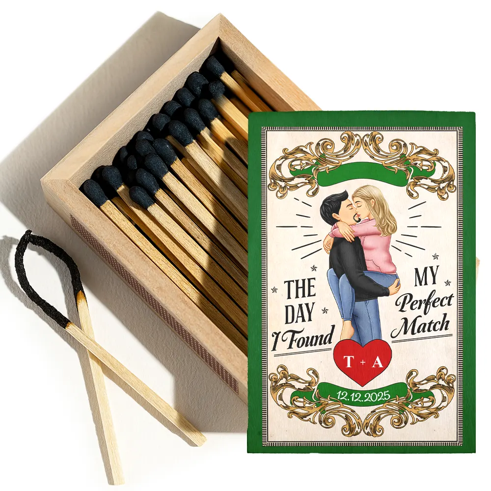 The Day I Found My Perfect Match - Personalized Wooden Matchbox - Image 3