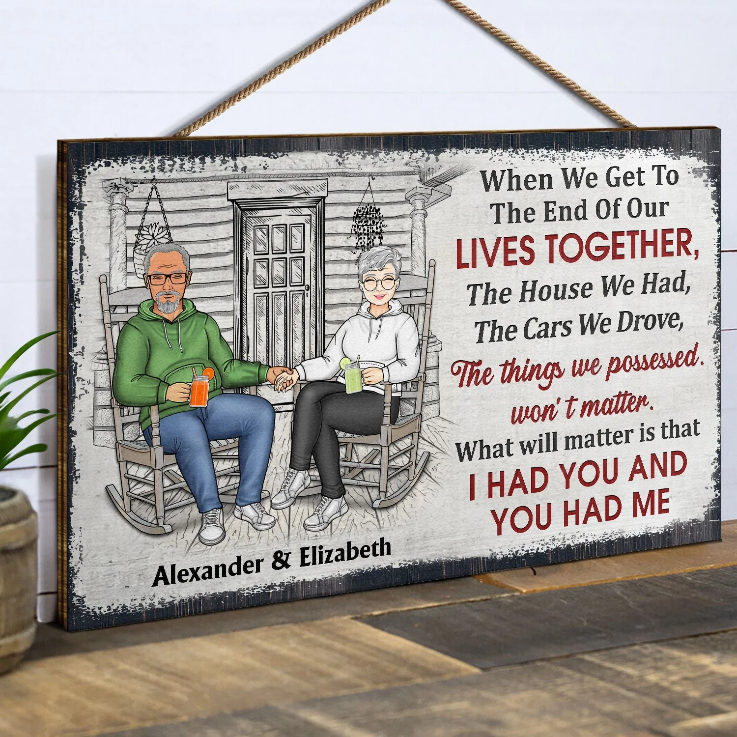 The Day I Met You - Anniversary, Birthday, Home Decor Gift For Spouse, Lover, Husband, Wife, Boyfriend, Girlfriend, Couple - Personalized Custom Wood Rectangle Sign - Image 2