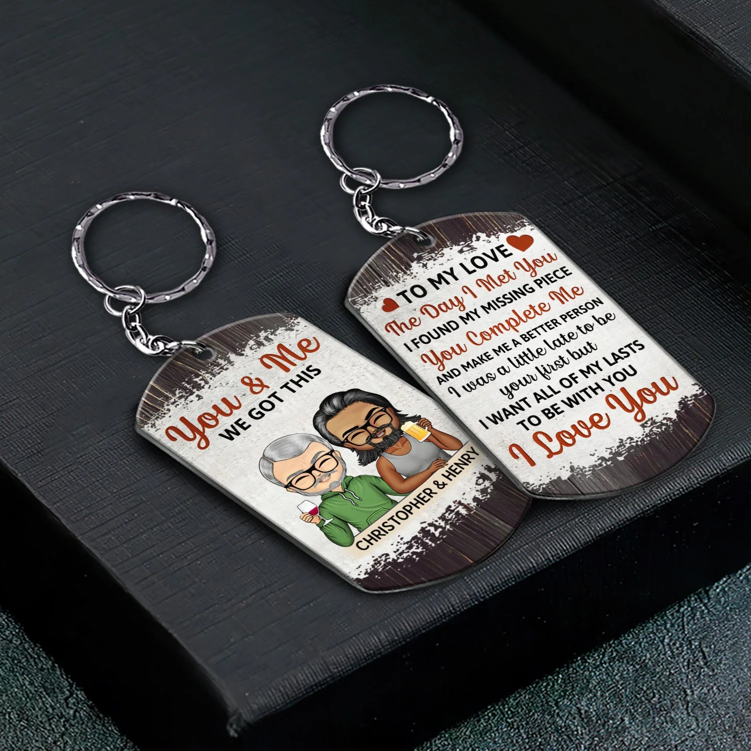 The Day I Met You - Anniversary, Loving Gifts For Couples, Husband, Wife - Personalized Aluminum Keychain - Image 2