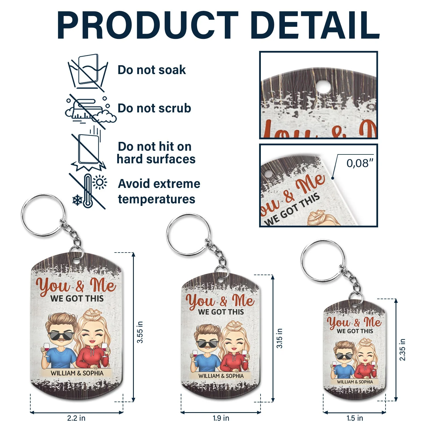 The Day I Met You - Anniversary, Loving Gifts For Couples, Husband, Wife - Personalized Aluminum Keychain - Image 5