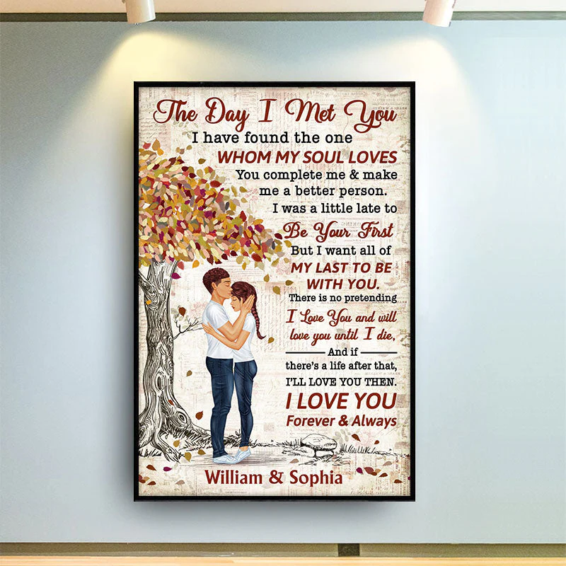 The Day I Met You - Gift For Couples - Personalized Custom Poster - Image 2