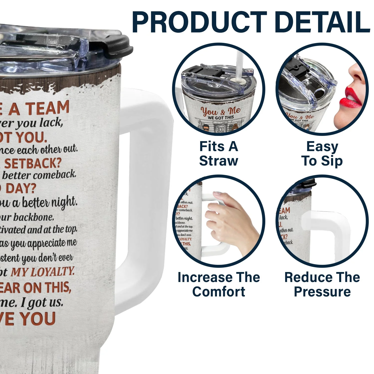 The Day I Met You Husband And Wife - Gift For Couples - Personalized 40oz Tumbler With Straw - Image 5