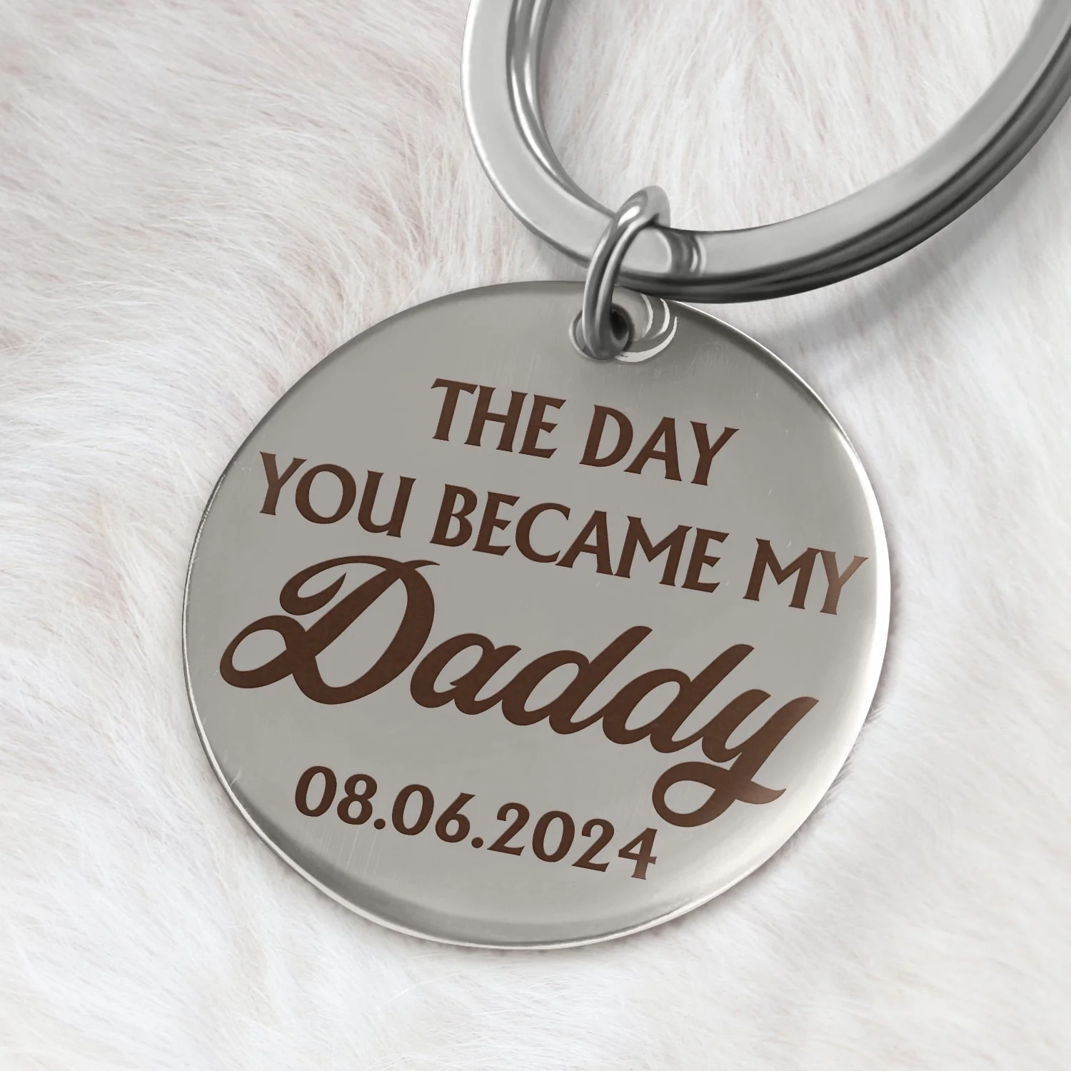 The Day You Became My Daddy - Gift For Dad, Father, New Dad - Personalized Keyring - Image 2