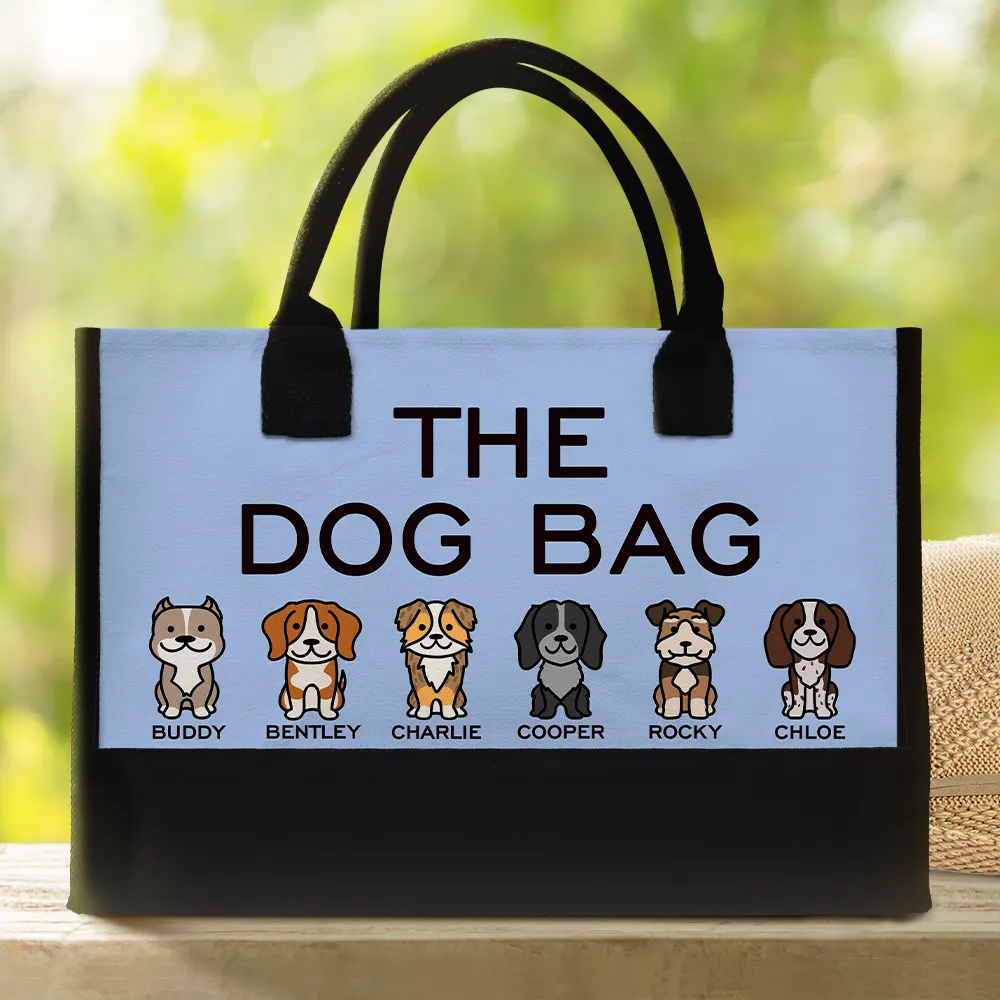 The Dog Bag Color Stick Figure Dog Cat - Personalized Canvas Tote Bag - Image 2