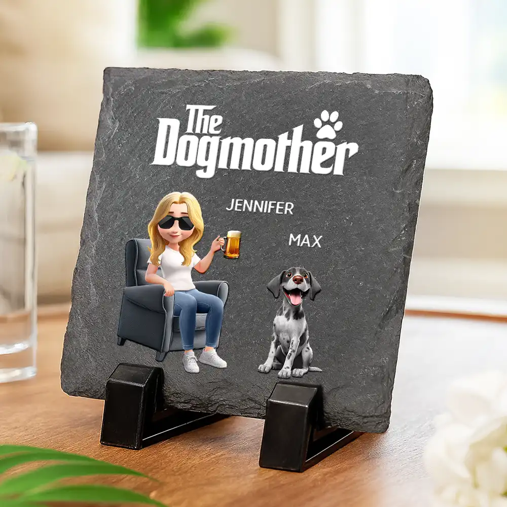 The Dog Father 3D - Personalized Slate Coaster - Image 3