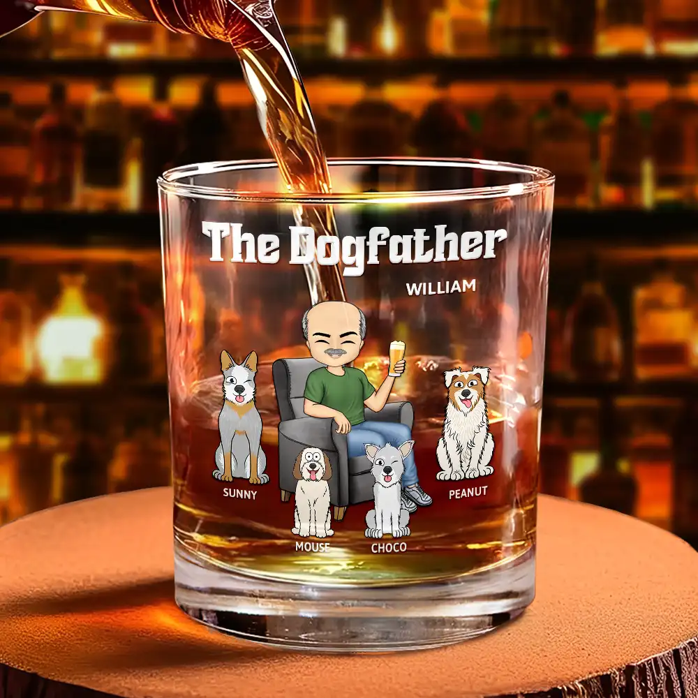 The Dog Father - Personalized Whiskey Glass - Image 4