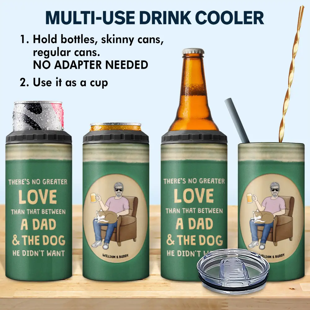 The Dog He Didn't Want - Personalized 4 In 1 Can Cooler Tumbler - Image 2
