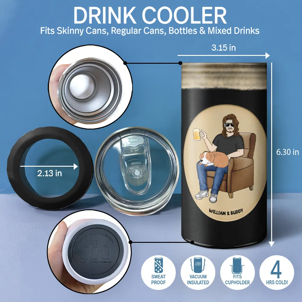 The Dog He Didn't Want - Personalized 4 In 1 Can Cooler Tumbler - Image 4