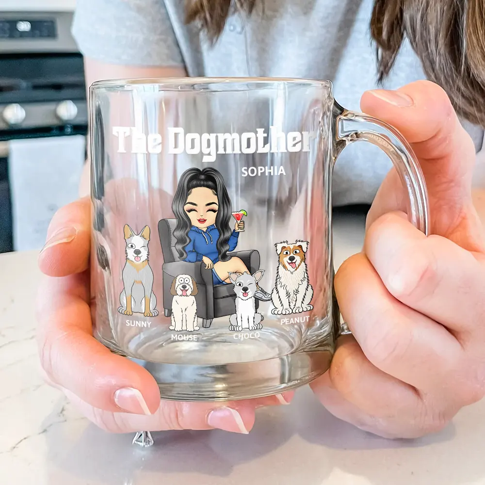 The Dog Mother - Personalized Glass Mug - Image 3