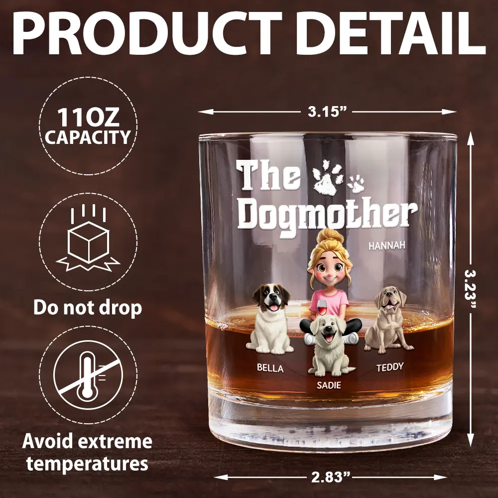 The Dogfather 3D Effect - Personalized Whiskey Glass - Image 5
