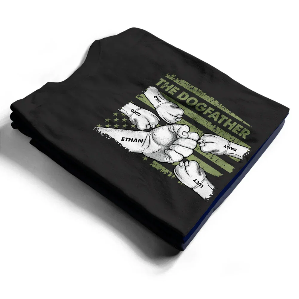 The Dogfather Hand Line Sketch Flag - Personalized T Shirt - Image 2