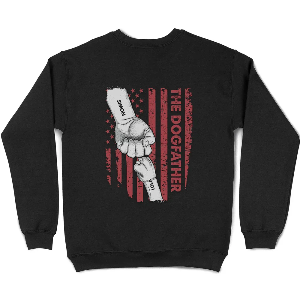 The Dogfather Hand Line Sketch Flag - Personalized T Shirt - Image 5