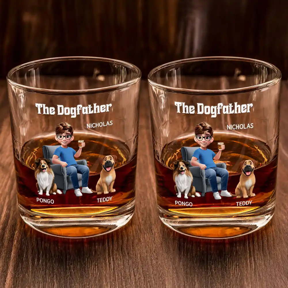 The Dogfather - Personalized Whiskey Glass - Image 2