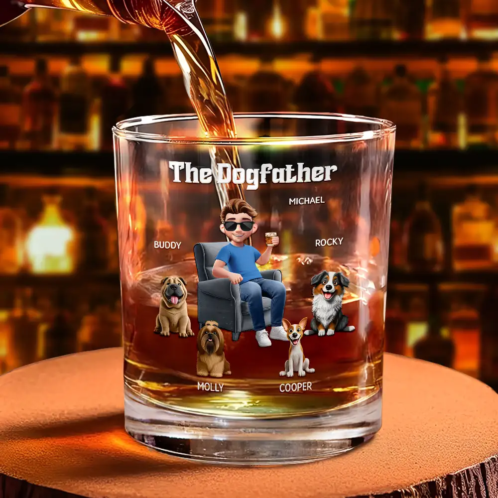 The Dogfather - Personalized Whiskey Glass - Image 4