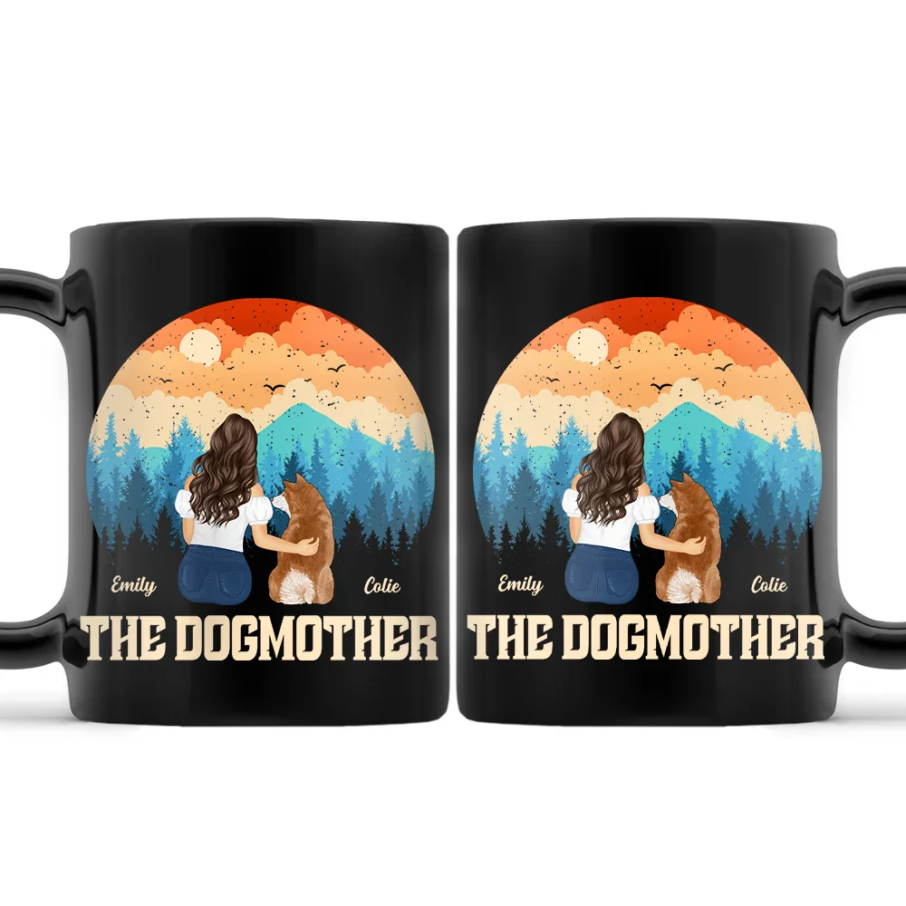 The Dogfather The Dogmother - Personalized Black Mug