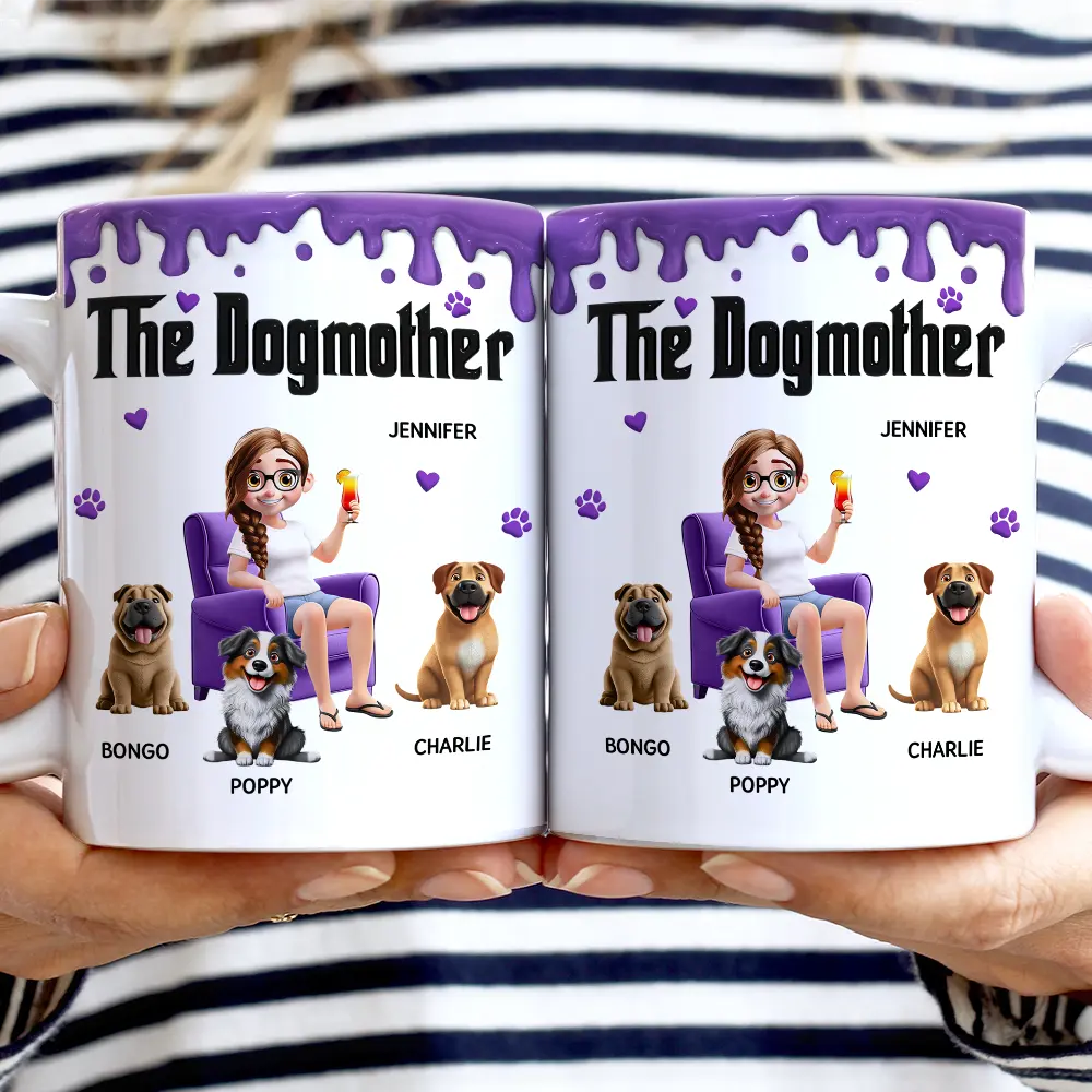 The Dogmother Dogfather - Personalized White Edge-to-Edge Mug - Image 2