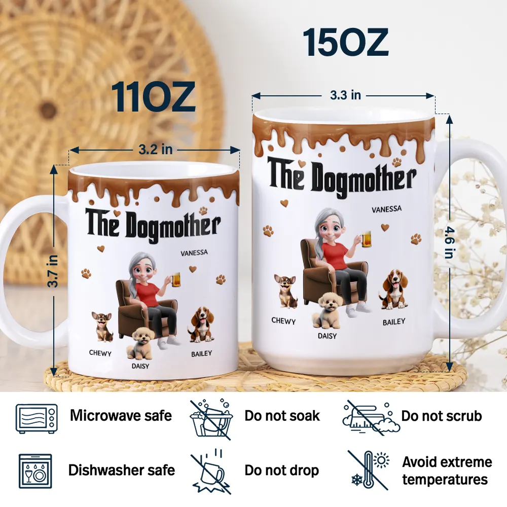 The Dogmother Dogfather - Personalized White Edge-to-Edge Mug - Image 5
