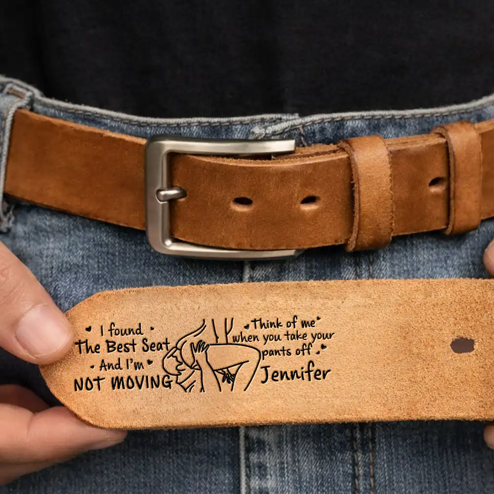 The Face I Want To Sit On Spicy Couple - Personalized Cowhide Leather Belt - Image 3