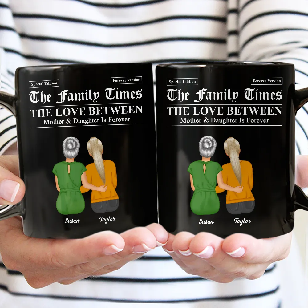 The Family Times Mother And Daughters Sons Newspaper Theme - Personalized Mug - Image 3