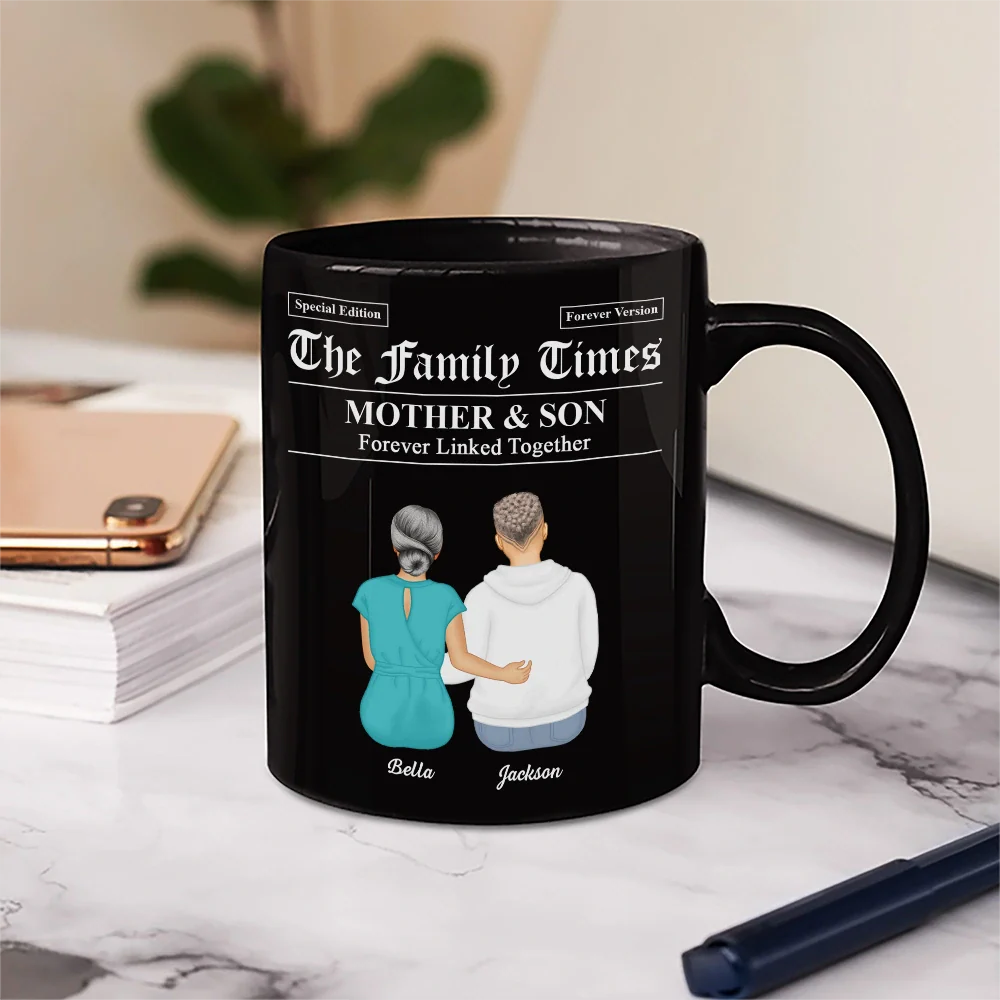 The Family Times Mother And Daughters Sons Newspaper Theme - Personalized Mug - Image 5