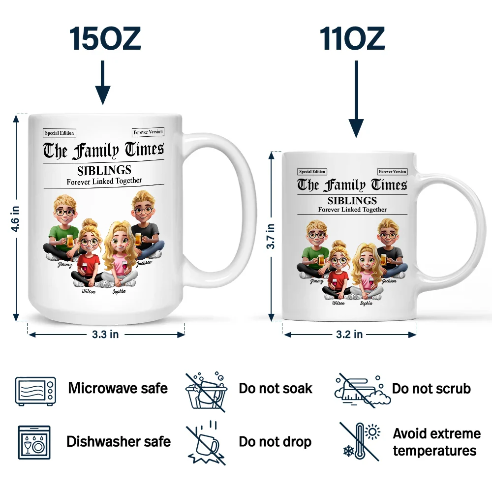 The Family Times Newspaper Theme - Personalized Mug - Image 4
