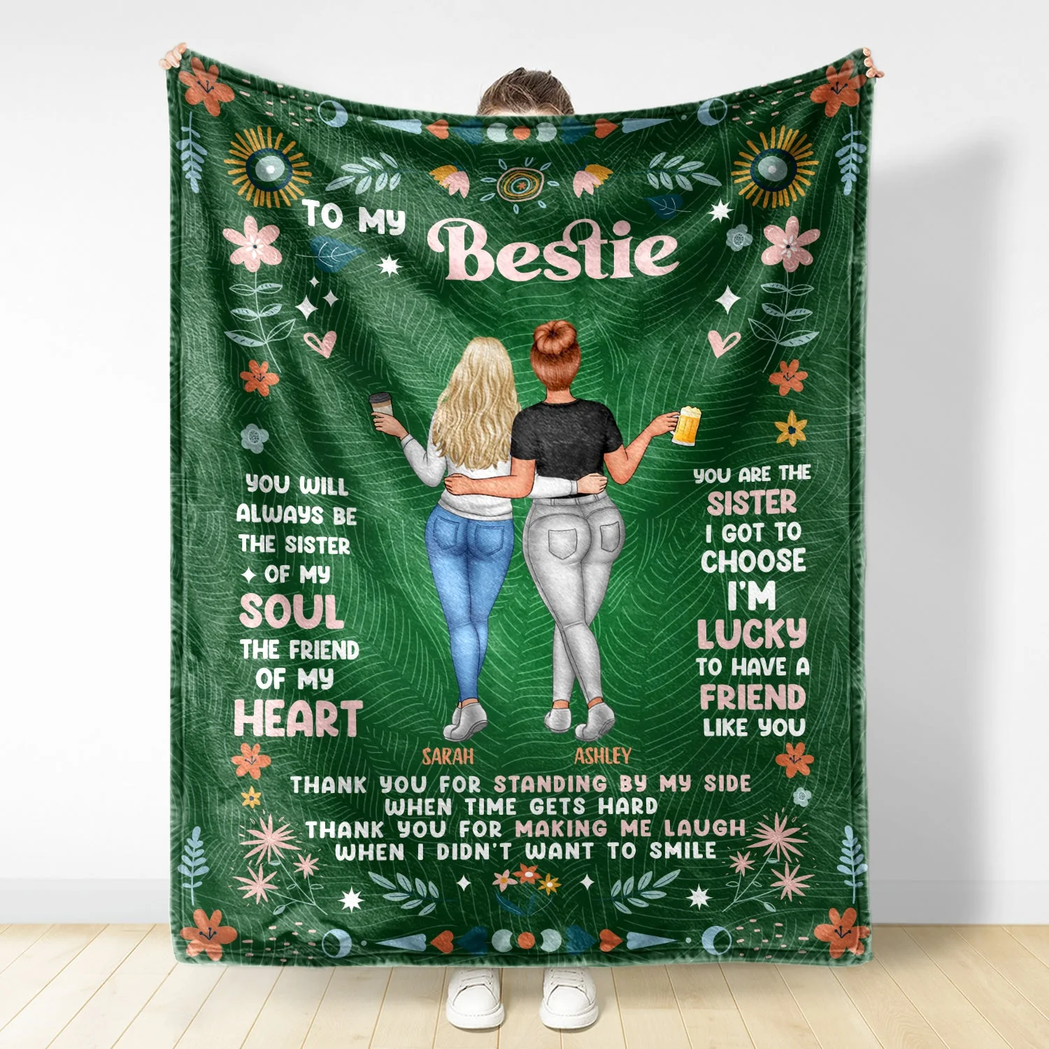The Friend Of My Heart - Gift For Bestie, Sister, Women - Personalized Fleece Blanket - Image 2