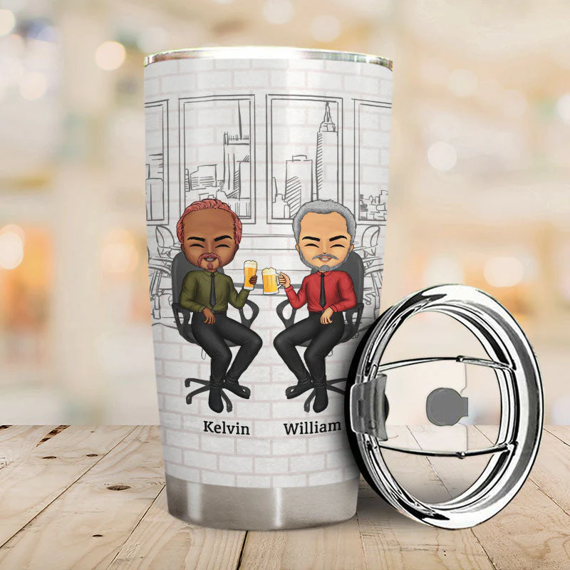 The Fun Laughter & Dislike Of The Same People We Share Made Us Friends Coworker Bestie - Gifts For Colleagues - Personalized Custom Tumbler - Image 2
