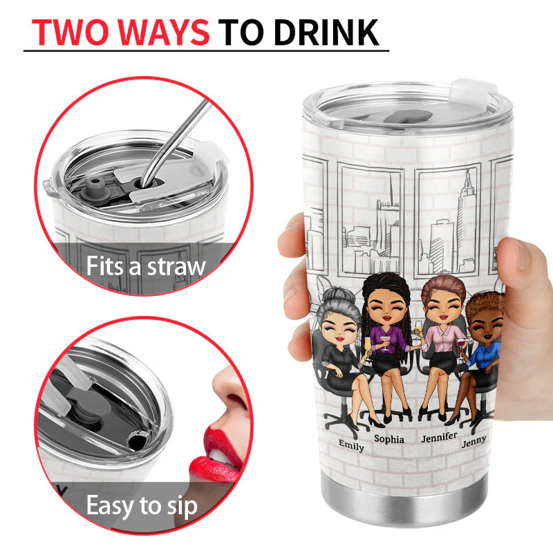 The Fun Laughter & Dislike Of The Same People We Share Made Us Friends Coworker Bestie - Gifts For Colleagues - Personalized Custom Tumbler - Image 4