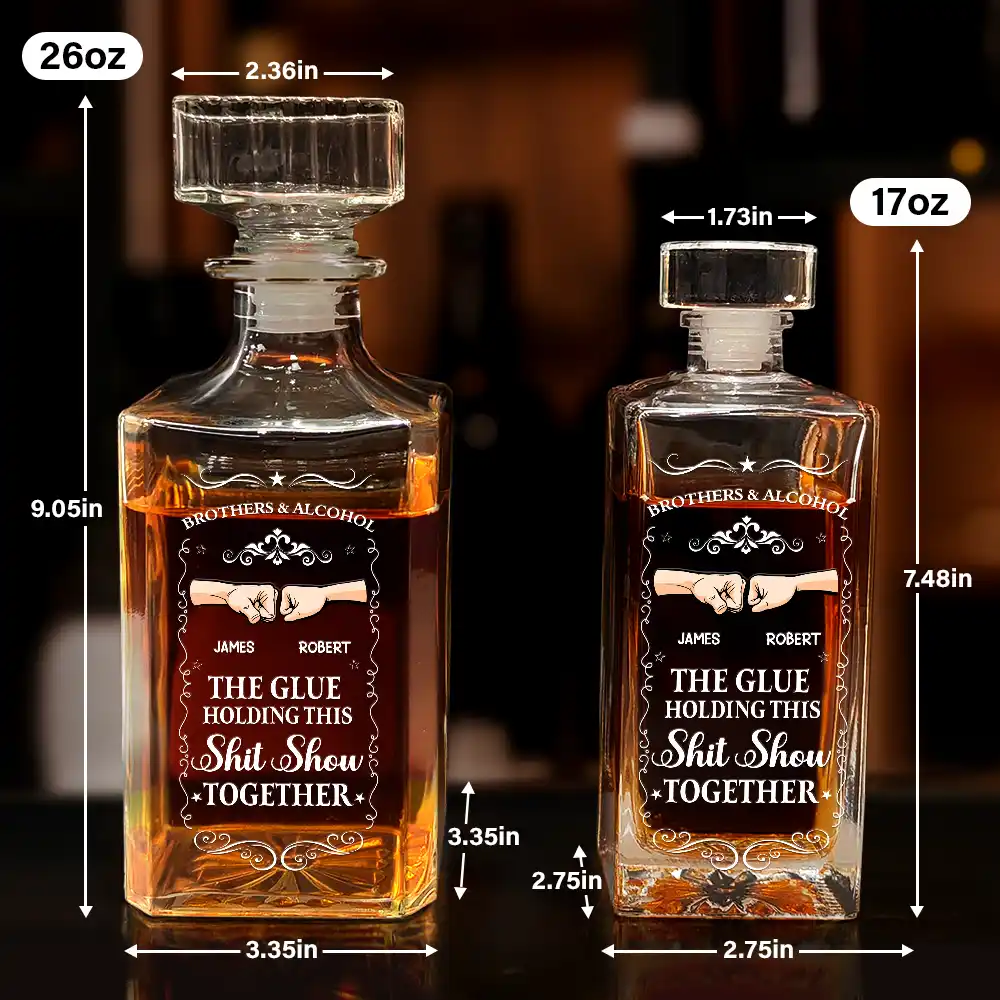 The Glue Holding - Personalized Square Whiskey Bottle - Image 5