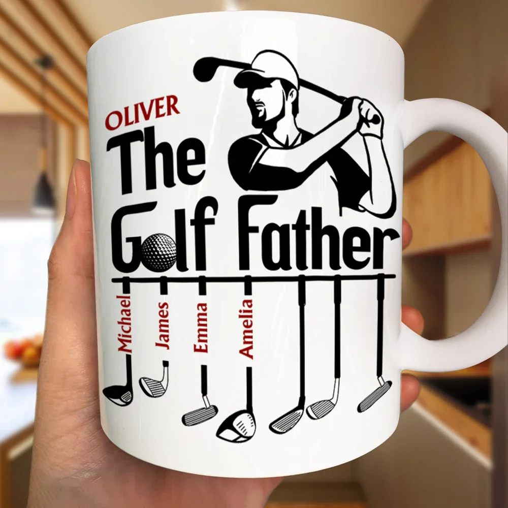 The Golf Father Funny Golfer Dad - Personalized Mug - Image 3