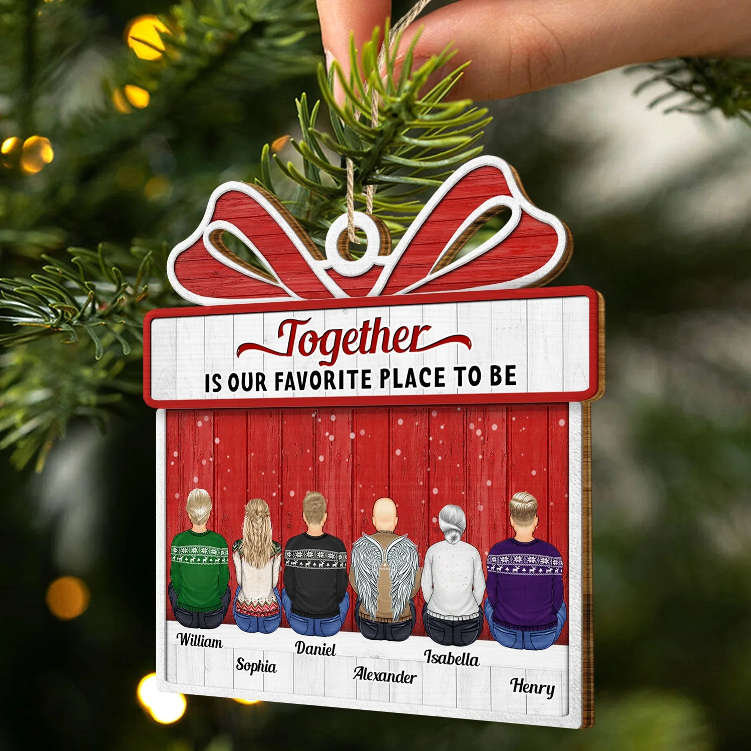 The Greatest Gift Our Parents - Christmas Gift For Siblings, Parents, Family - Personalized Custom Shaped Wooden Ornament - Image 2