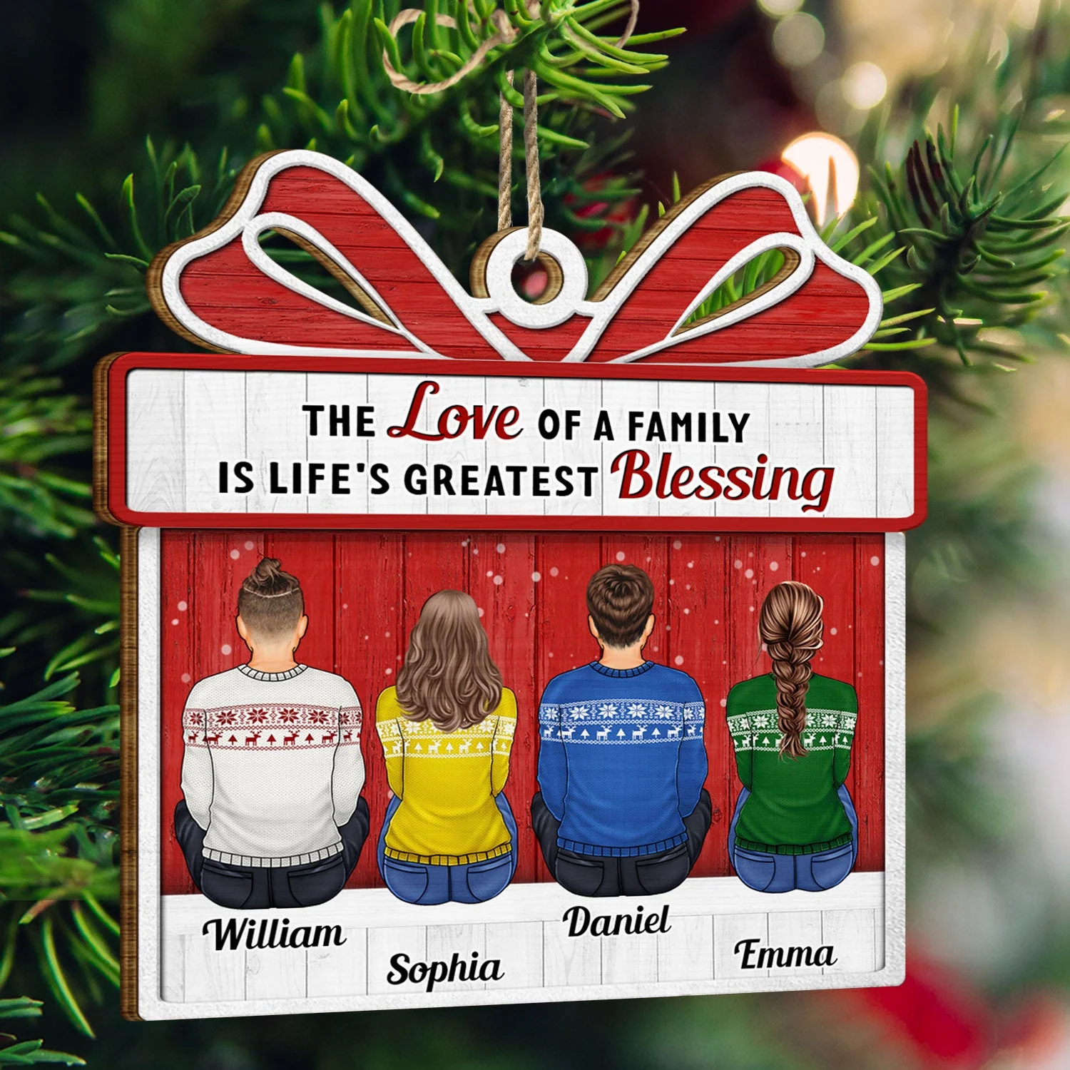 The Greatest Gift Our Parents - Christmas Gift For Siblings, Parents, Family - Personalized Custom Shaped Wooden Ornament - Image 3