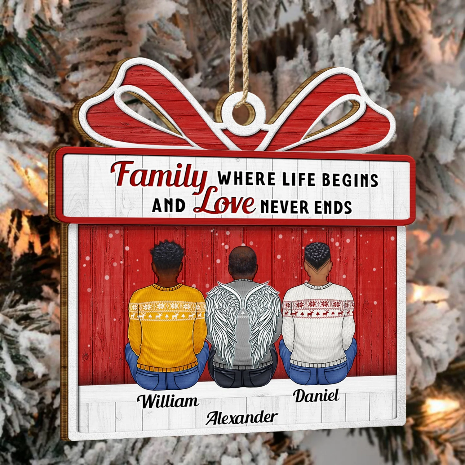 The Greatest Gift Our Parents - Christmas Gift For Siblings, Parents, Family - Personalized Custom Shaped Wooden Ornament - Image 4