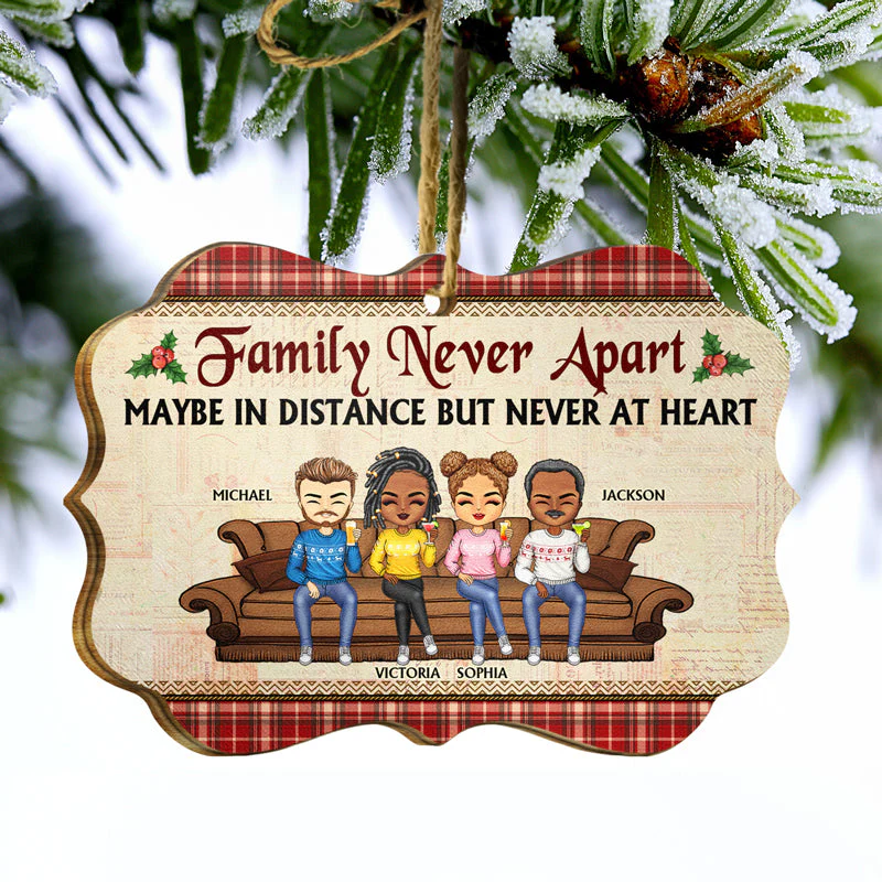 The Greatest Gift Our Parents Gave Us Was Each Other Chibi Brothers Sisters Sibling Parents - Christmas Gift For Family - Personalized Wooden Ornament - Image 3