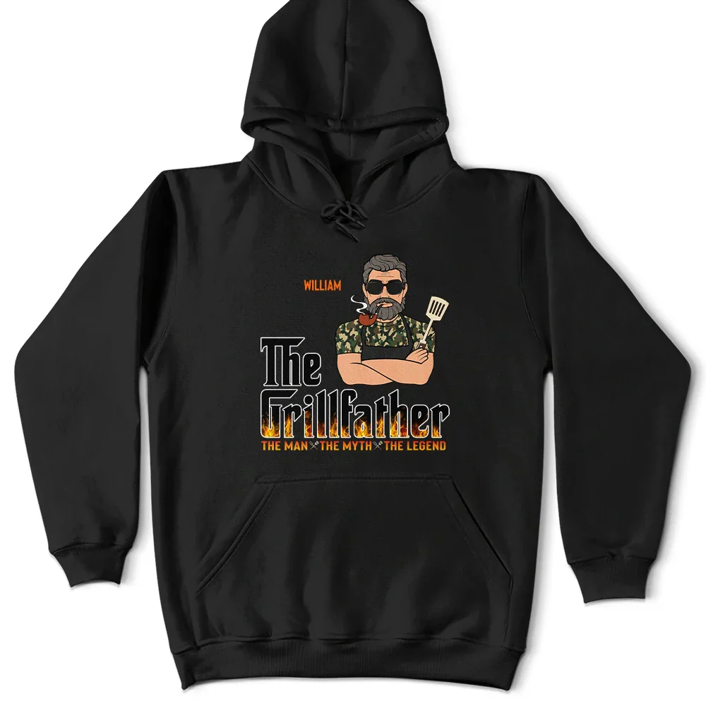 The Grillfather Fire - Personalized T Shirt - Image 4