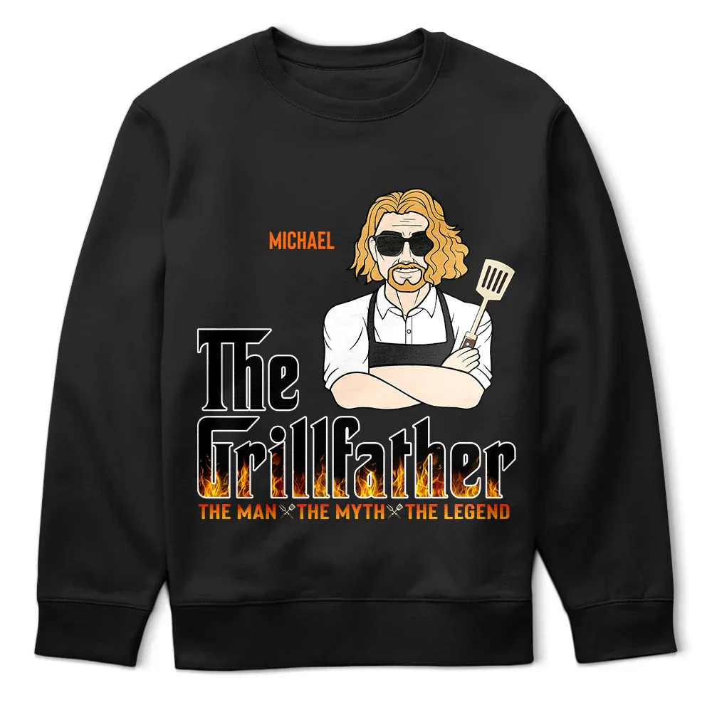 The Grillfather Fire - Personalized T Shirt - Image 5