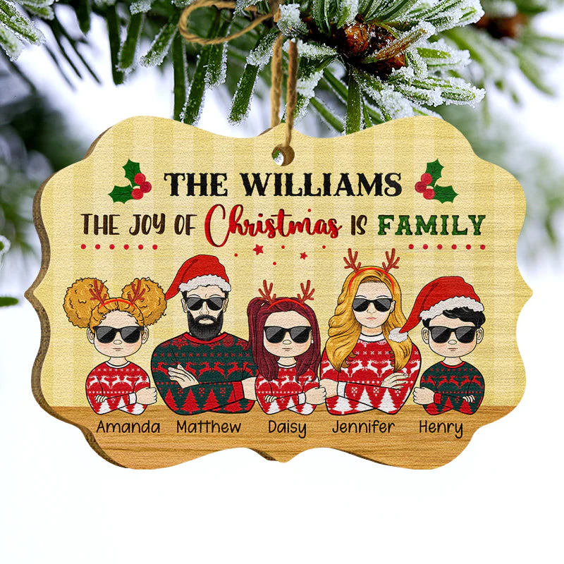The Joy Of Christmas Is Family - Personalized Custom Wooden Ornament - Image 3