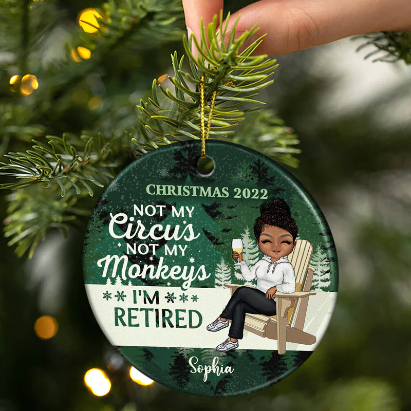 The Legend Has Retired - Christmas Gift For Old Friends, Parents - Personalized Custom Circle Ceramic Ornament - Image 2