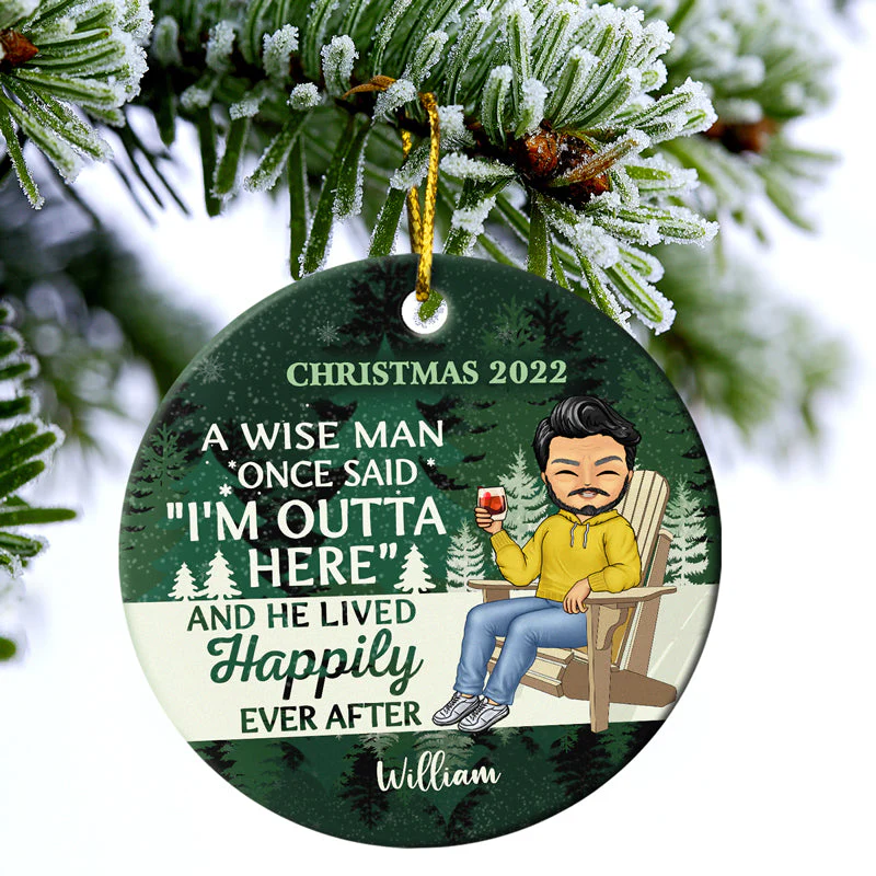The Legend Has Retired - Christmas Gift For Old Friends, Parents - Personalized Custom Circle Ceramic Ornament - Image 3