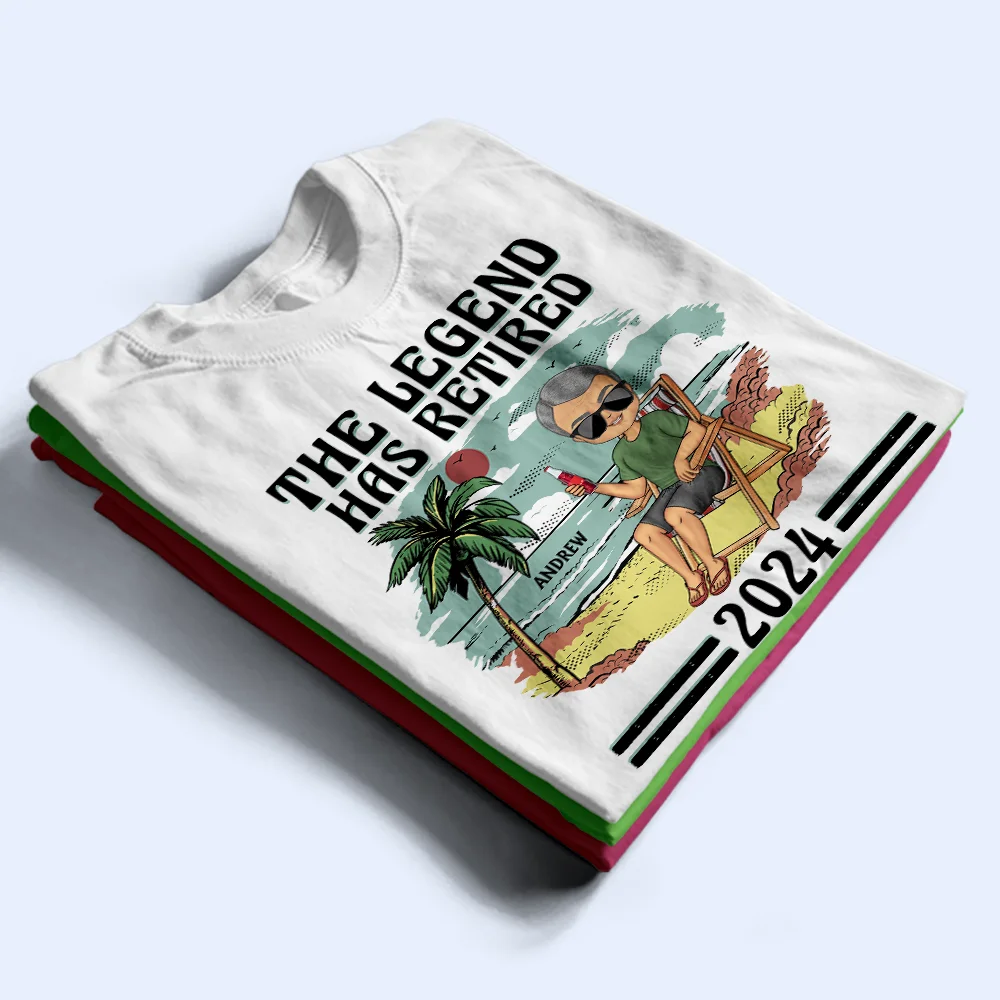 The Legend Has Retired Not My Problem Anymore Chibi Vintage - Personalized T Shirt - Image 2