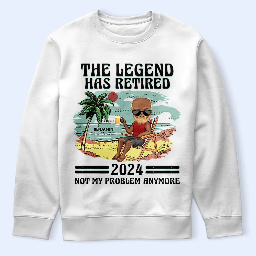 The Legend Has Retired Not My Problem Anymore Chibi Vintage - Personalized T Shirt - Image 5