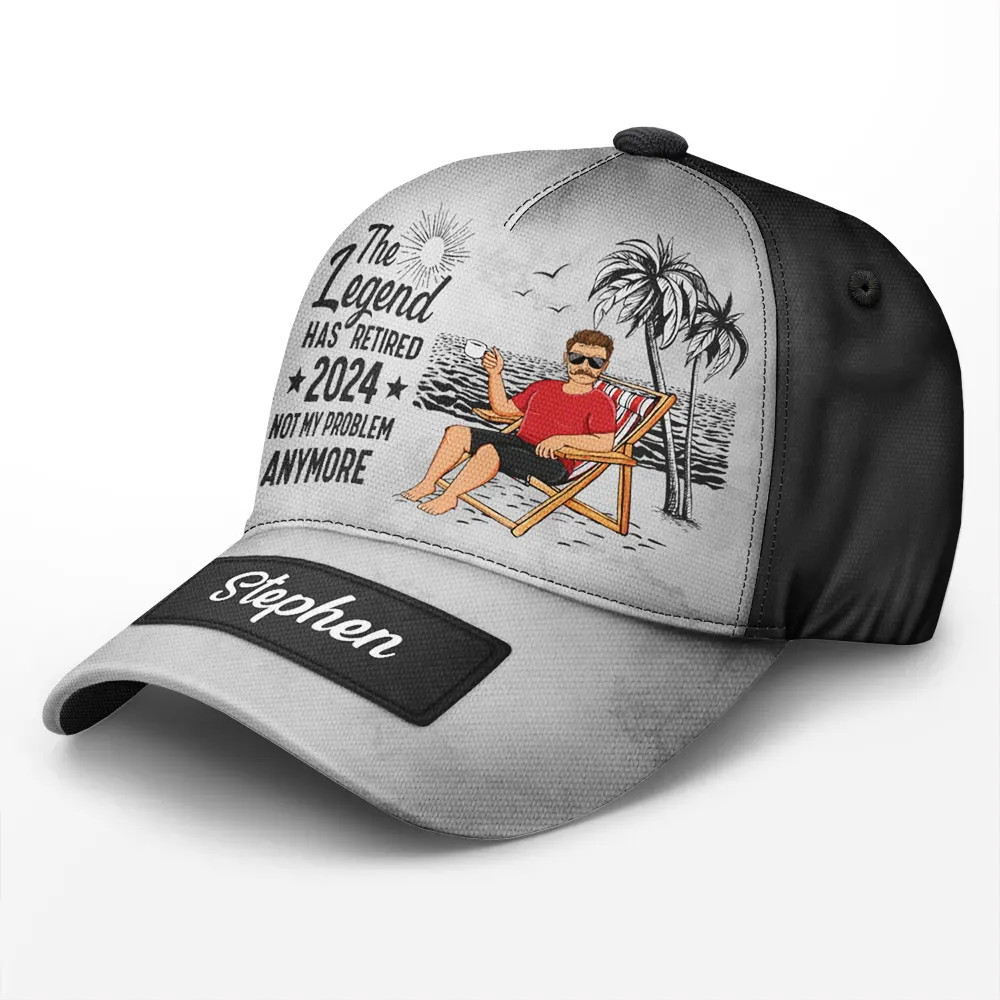 The Legend Has Retired Not My Problem Anymore - Personalized Classic Cap - Image 2