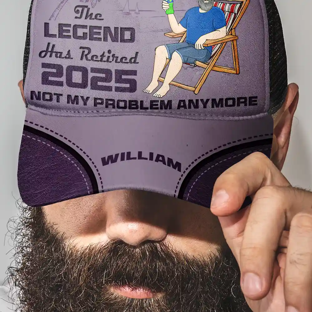 The Legend Has Retired Not My Problem Anymore - Personalized Mesh-back Casual Cap - Image 3