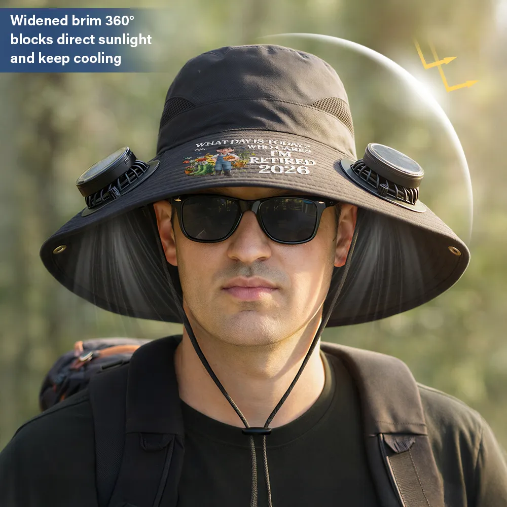 The Legend Has Retired Not My Problem Anymore - Personalized Solar Fan Hat - Image 3