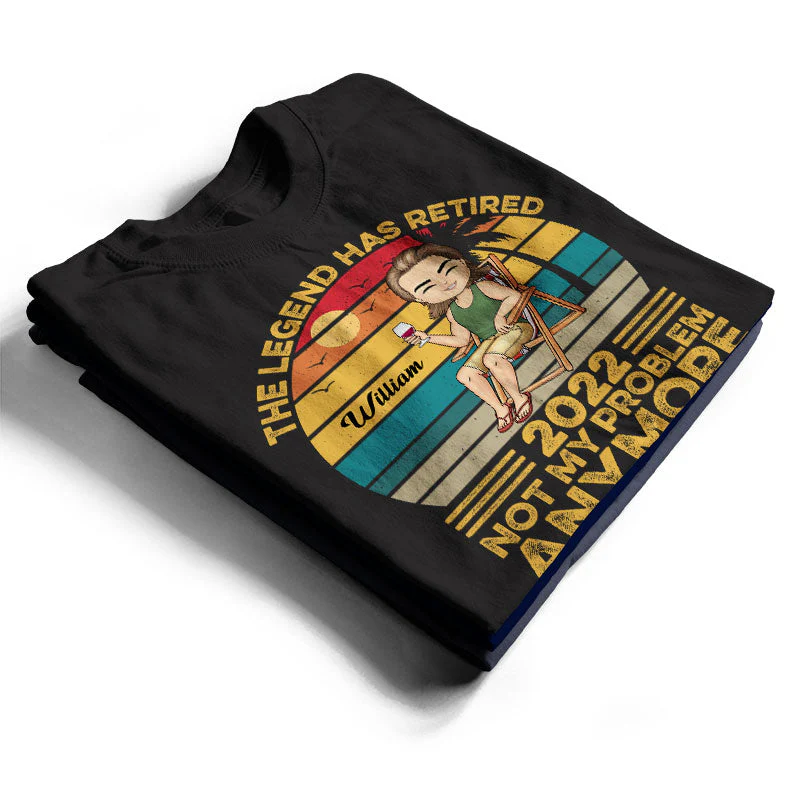 The Legend Has Retired Not My Problem Anymore Vintage Chibi - Retirement Gift - Personalized Custom T Shirt - Image 2