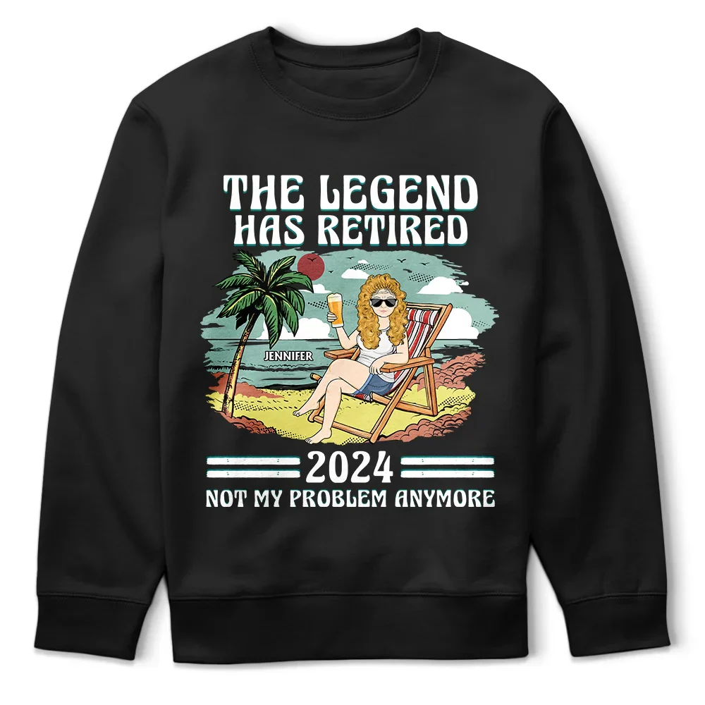 The Legend Has Retired Not My Problem Anymore Vintage - Personalized T Shirt - Image 5