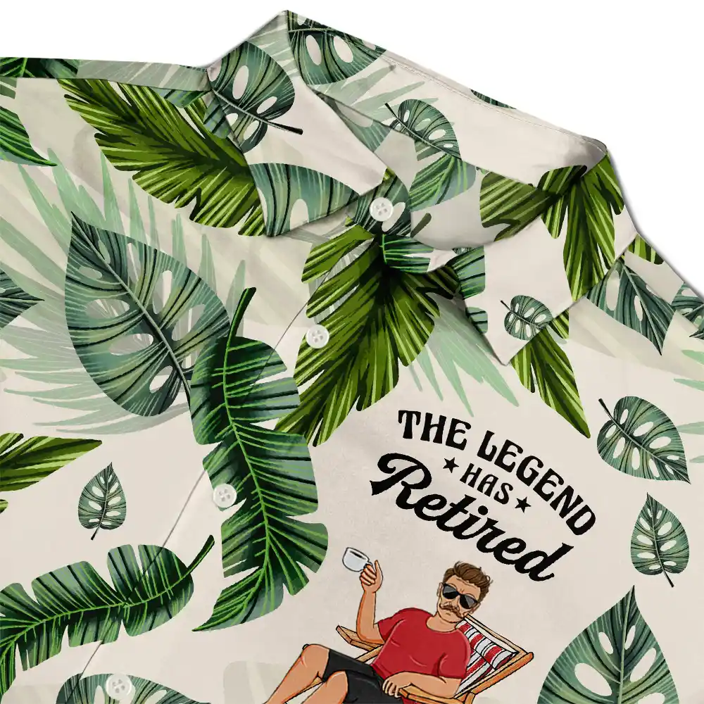 The Legend Has Retired - Personalized Hawaiian Shirt - Image 3