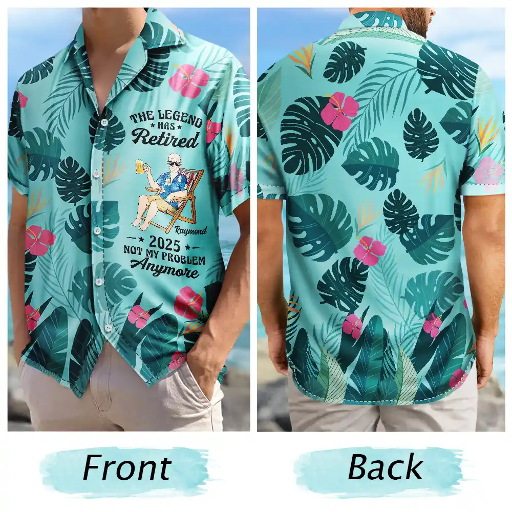 The Legend Has Retired - Personalized Hawaiian Shirt - Image 4