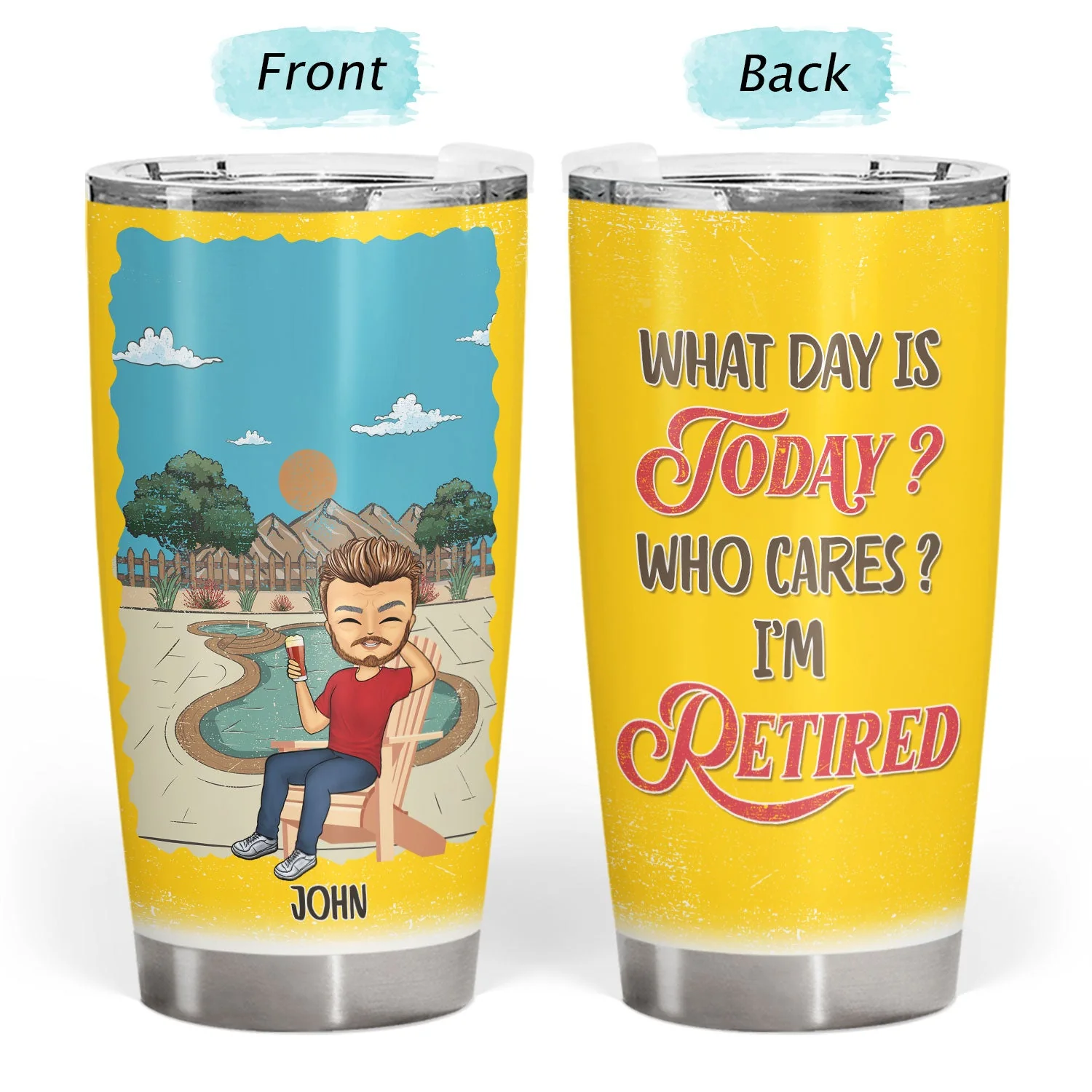 The Legend Has Retired Retirement Schedule - Gift For Grandpa, Grandma - Personalized Custom Tumbler - Image 3