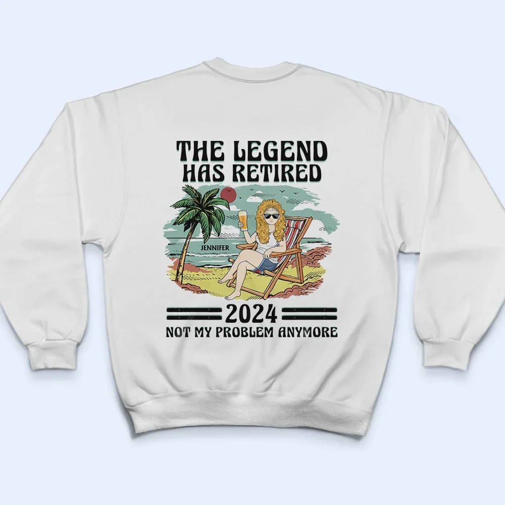 The Legend Has Retired Vintage Backside - Personalized T Shirt - Image 5